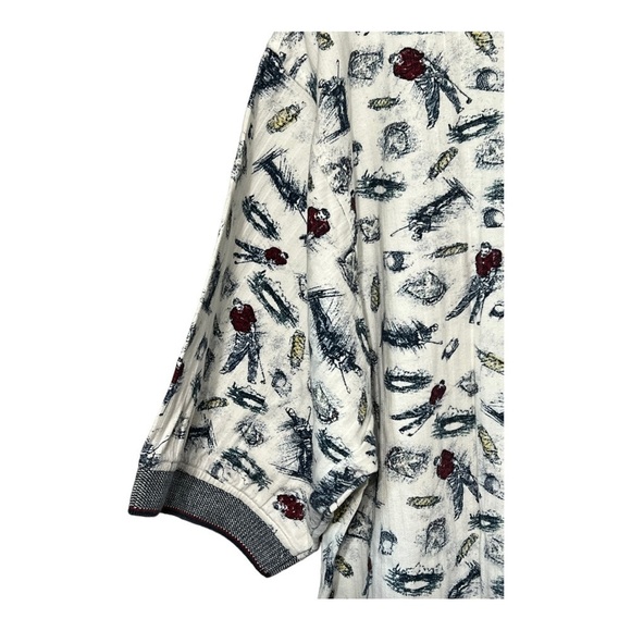 Larry Mize Short Sleeve Golf Printed Polo Shirt White Multi Color Preppy Large - Picture 3 of 4